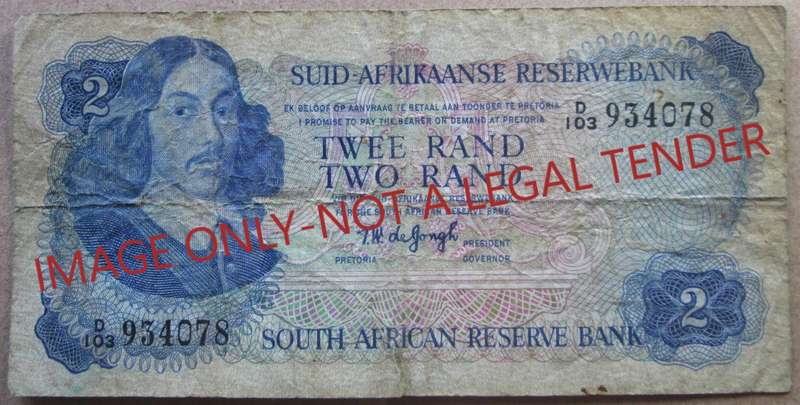 Two Rand South Africa Serial Nr D103 934078