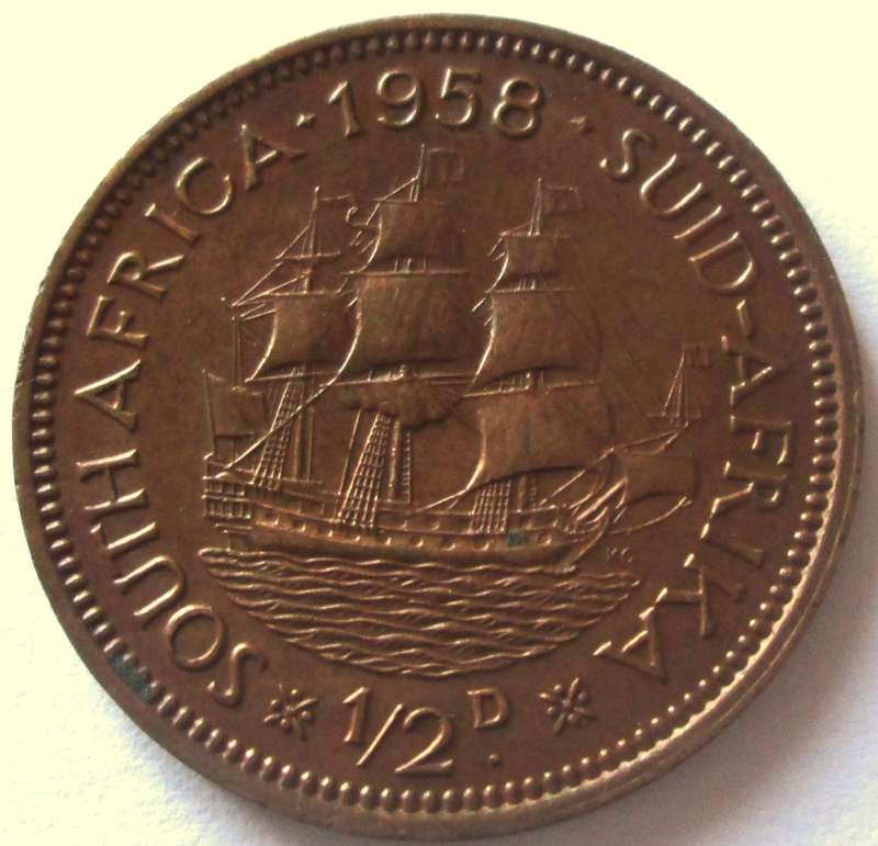 1958 Union of South Africa Half Penny