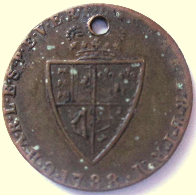 1788 George III Spade Half Guinea Gaming Token