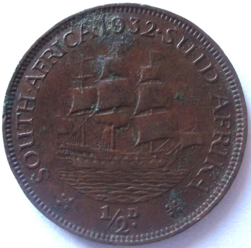 1932 Union of South Africa Half Penny