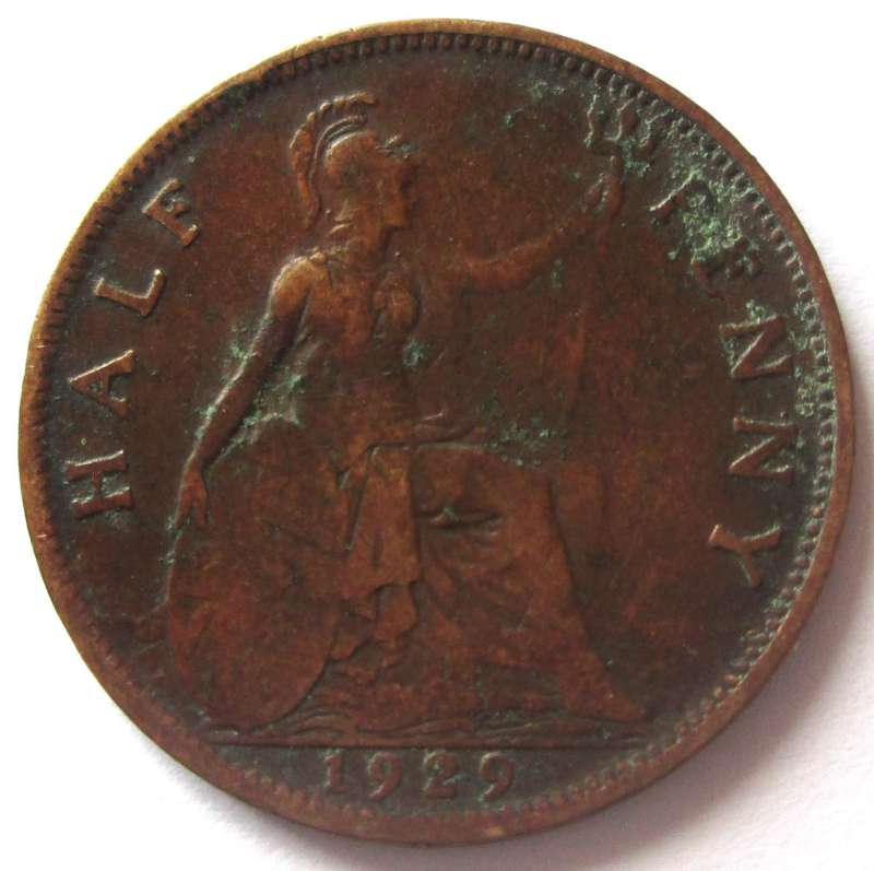 1929 Great Britain Half Penny