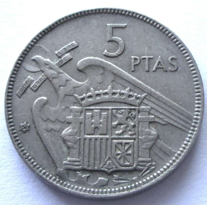1957 Spain 5 Pesetas