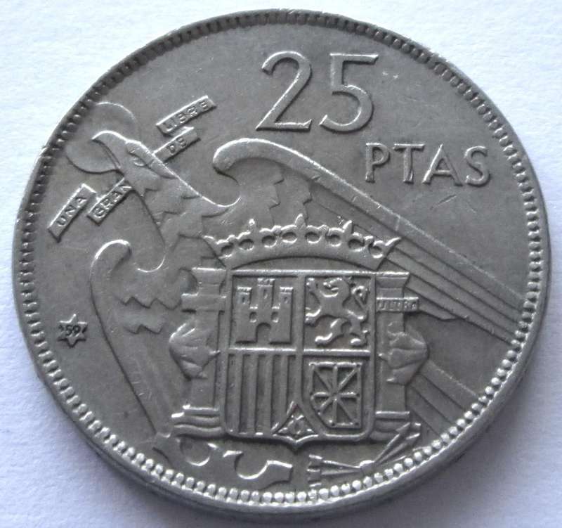 1957 Spain 25 Pesetas
