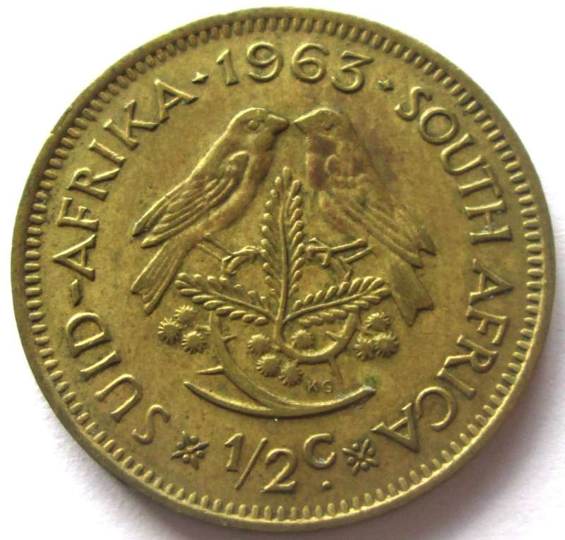 1963 Republic of South Africa Half Cent