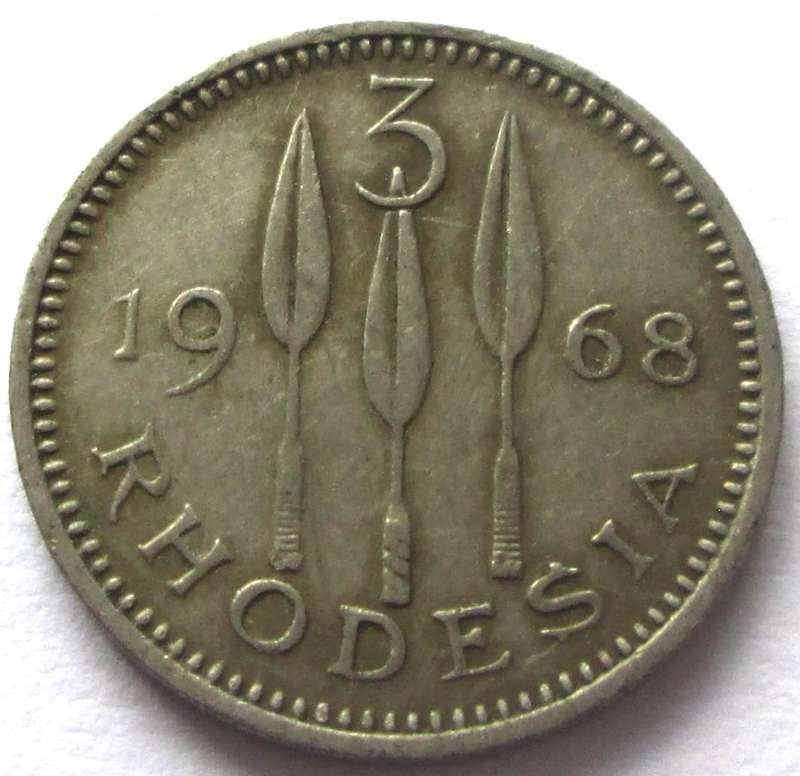 1968 Rhodesia 3 Pence