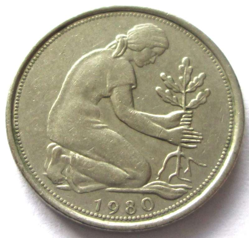 1980 Germany 50 Pfennigs