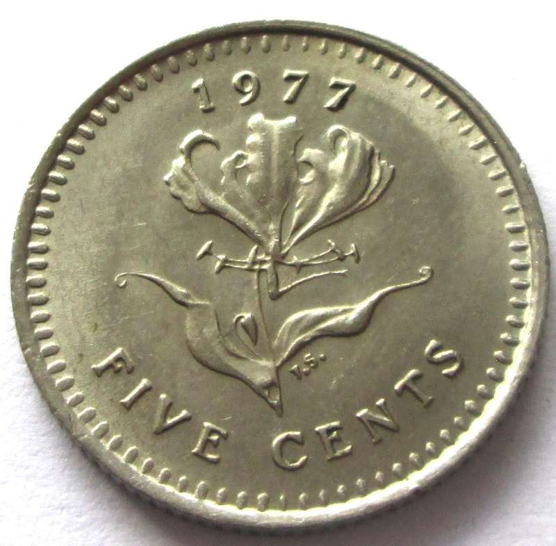 1977 Rhodesia 5 Cents
