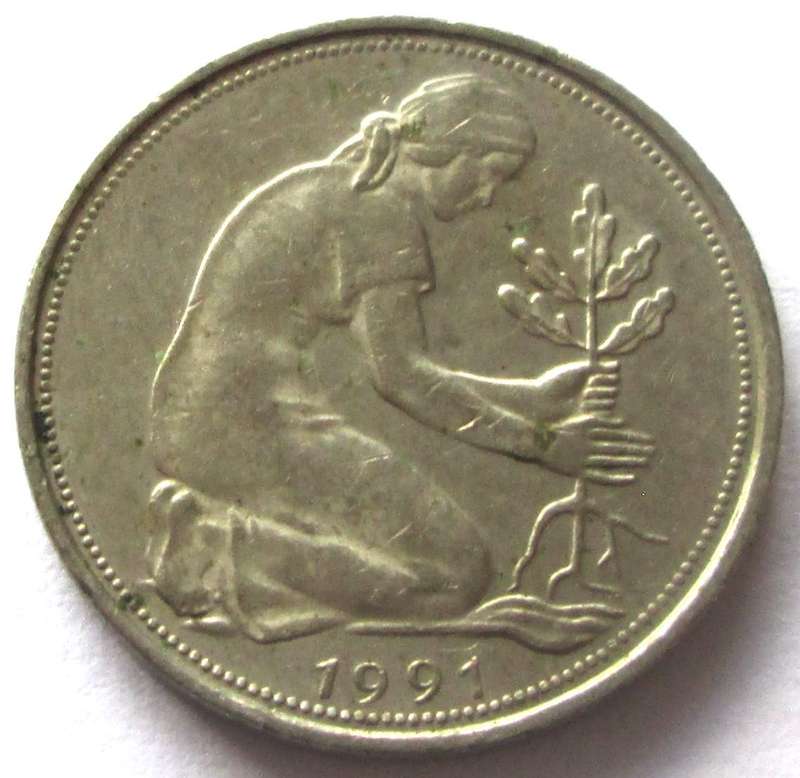 1991 Germany 50 Pfennigs