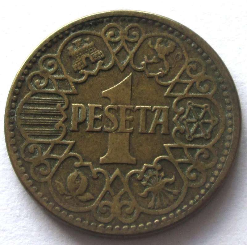 1944 Spain 1 Peseta