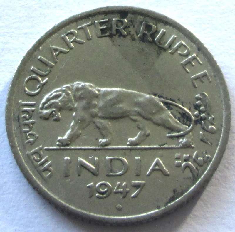1947 India Quarter Rupee