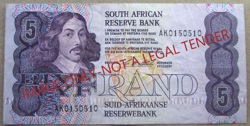 Five Rand South Africa Serial Nr AK0150510