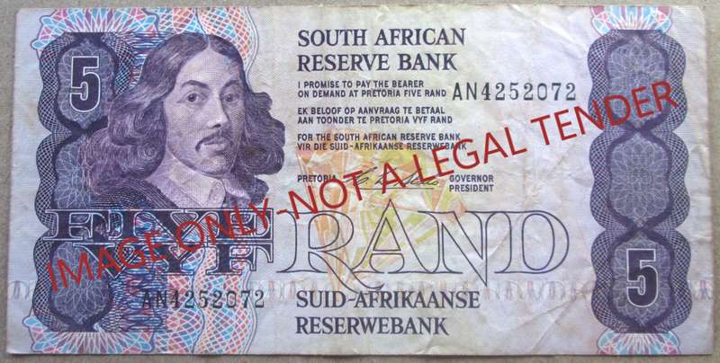 Five Rand South Africa Serial Nr AN4252072