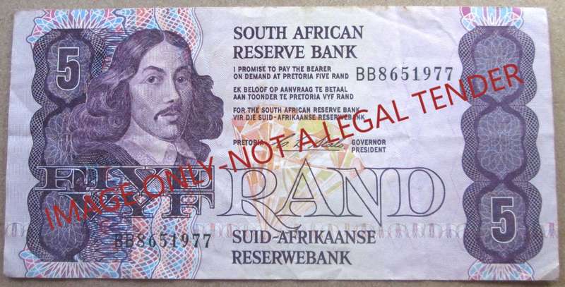 Five Rand South Africa Serial Nr BB8651977