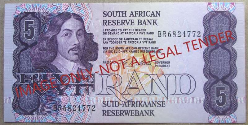 Five Rand South Africa Serial Nr BR6524772