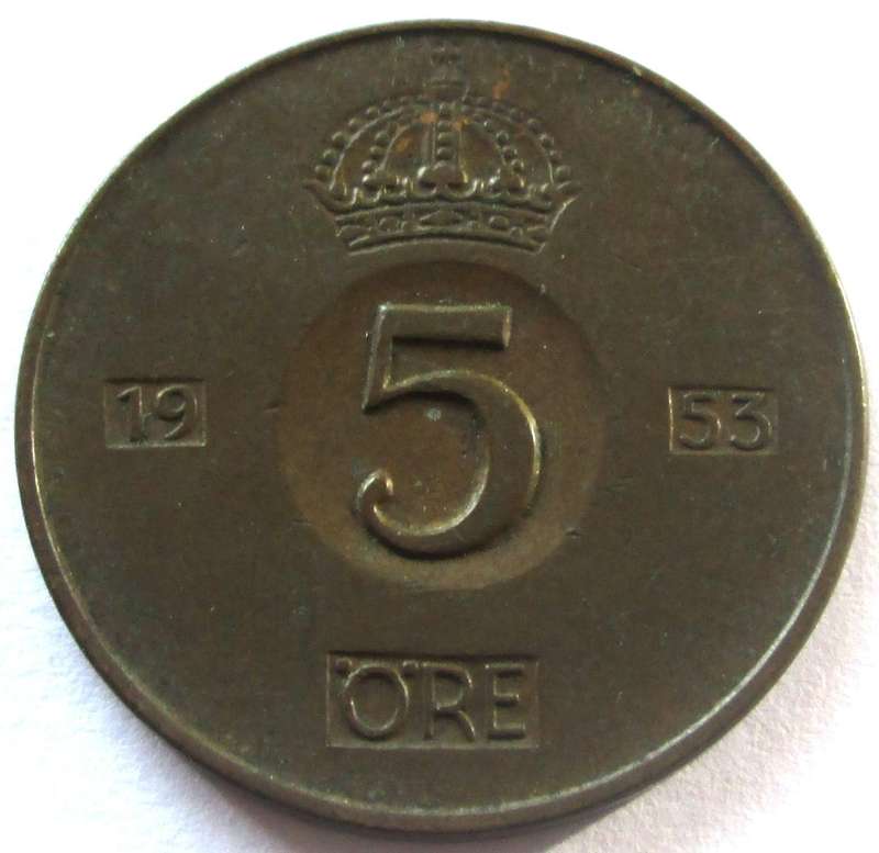 1953 Sverige 5 Ore
