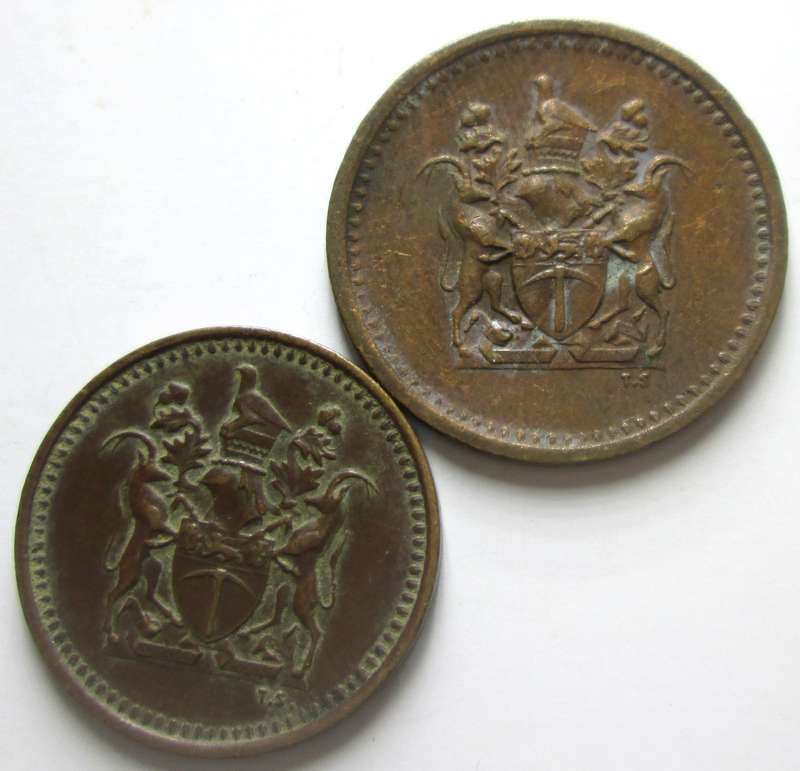 1972 Rhodesia Half Cent and One Cent