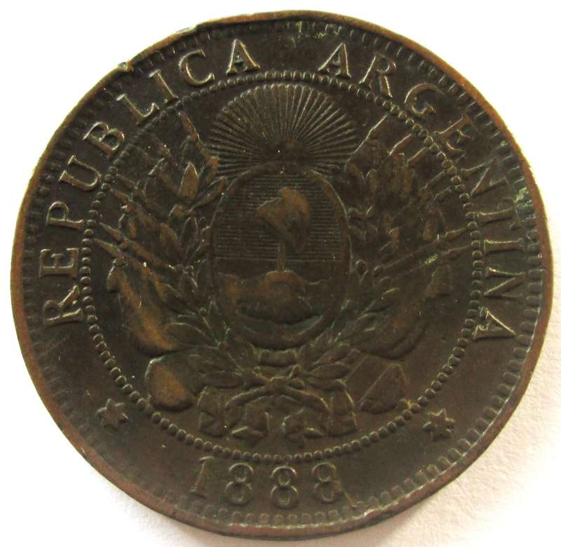1888 Argentina 2 Centavos
