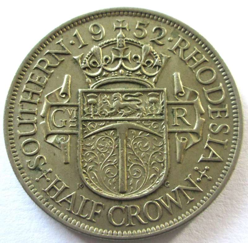 1952 Southern Rhodesia Half Crown