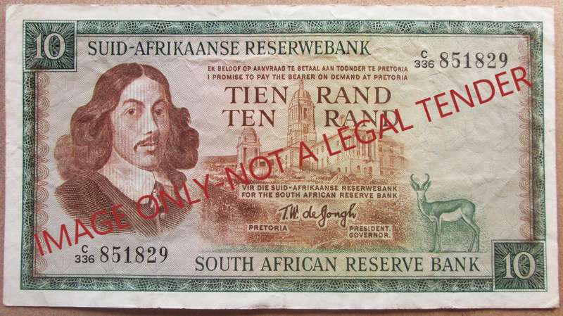 Ten Rand South Africa Serial Nr C336 851829