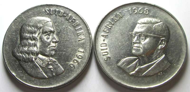 1966 + 1968 Republic of South Africa Fifty Cents