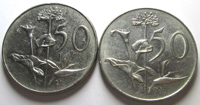 1966 + 1968 Republic of South Africa Fifty Cents