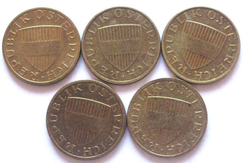 50 Groschen Austria 1980 + 1982 + 1984 - 1986