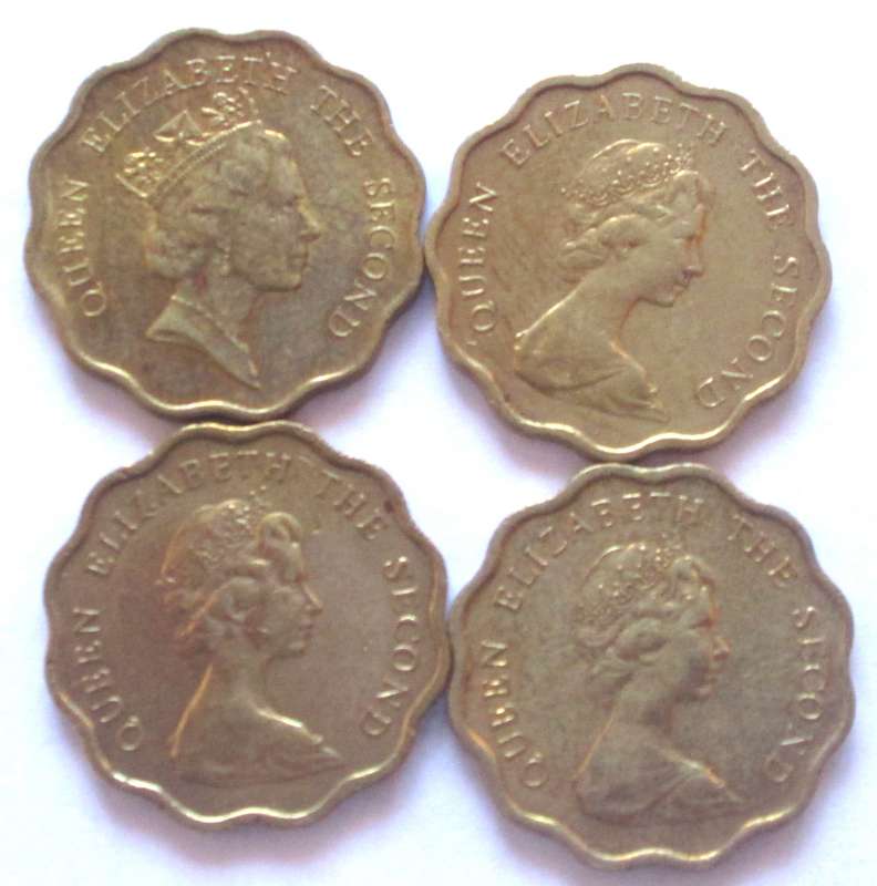 20 Cents Hong Kong 1976 + 1980 + 1982 + 1988