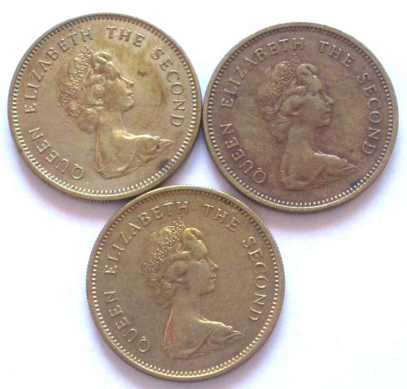 50 Cents Hong Kong 1977 + 1979 + 1980