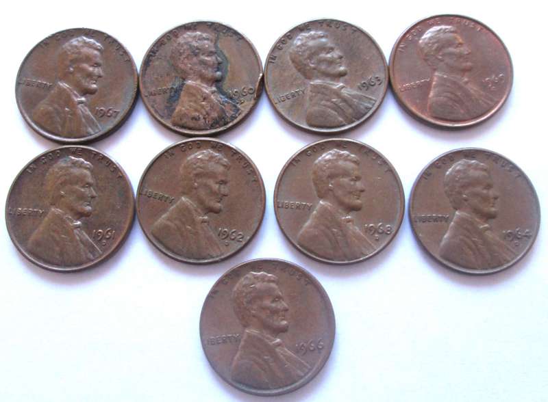 1 Cent United States of America 1960 - 1964 + 1966 - 1969