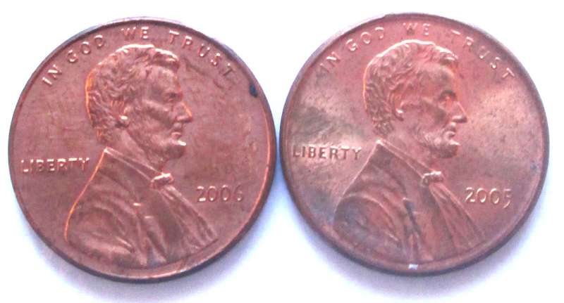 1 Cent United States of America 2005 + 2006