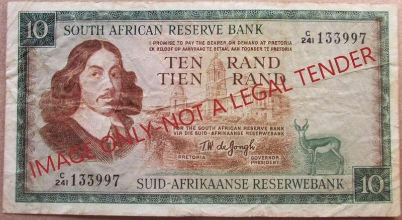 Ten Rand South Africa Serial Nr C241 133997