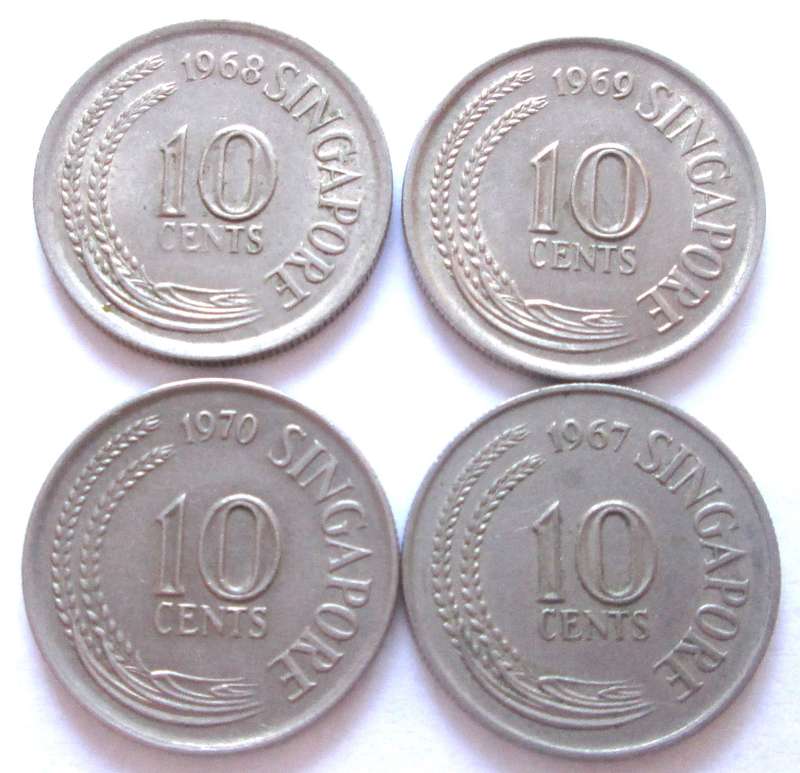 10 Cents Singapore 1967 - 1970
