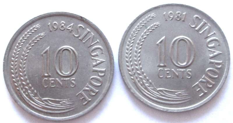 10 Cents Singapore 1981 + 1984