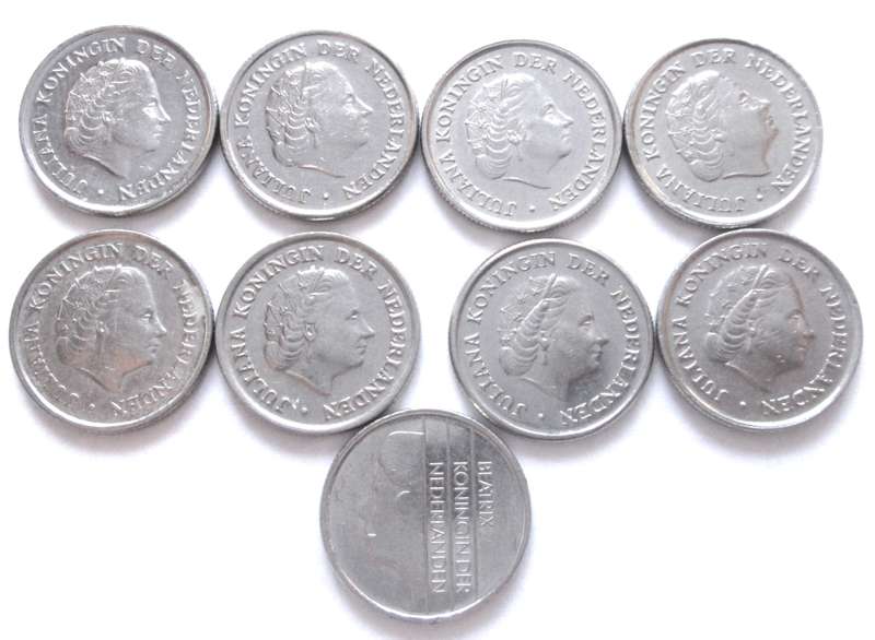 10 Cents Netherlands 1970 + 1972 + 1974 + 1975 + 1977 - 1980 + 1992