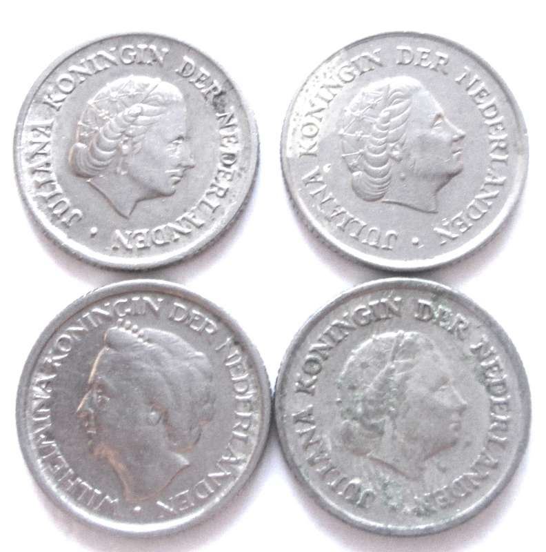 25 Cents Netherlands 1948 + 1950 + 1957 + 1958