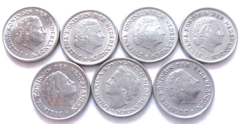 10 Cents Netherlands 1948 + 1950 + 1951 + 1955 + 1956 + 1958 + 1959