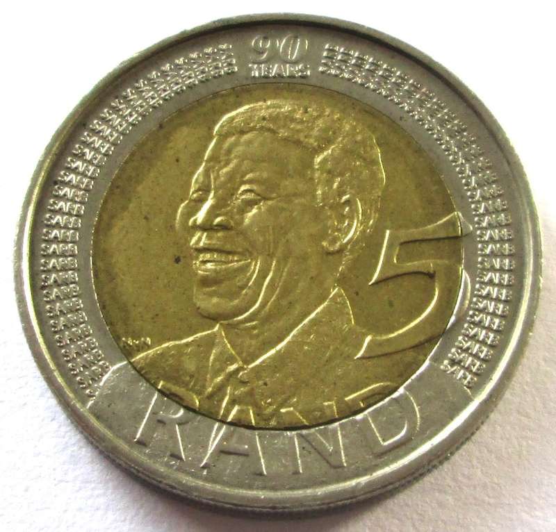 2008 Smiling Five Rand Mandela 90 Years