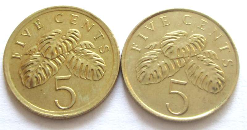 5 Cents Singapore 1990 + 1995