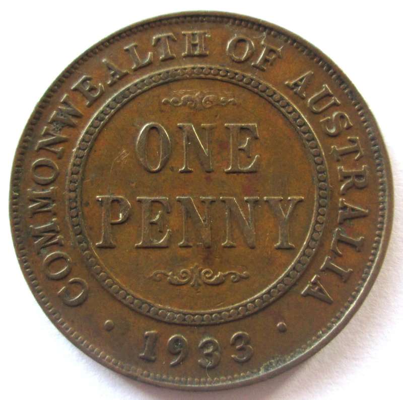 1933 Commonwealth of Australia 1 Penny