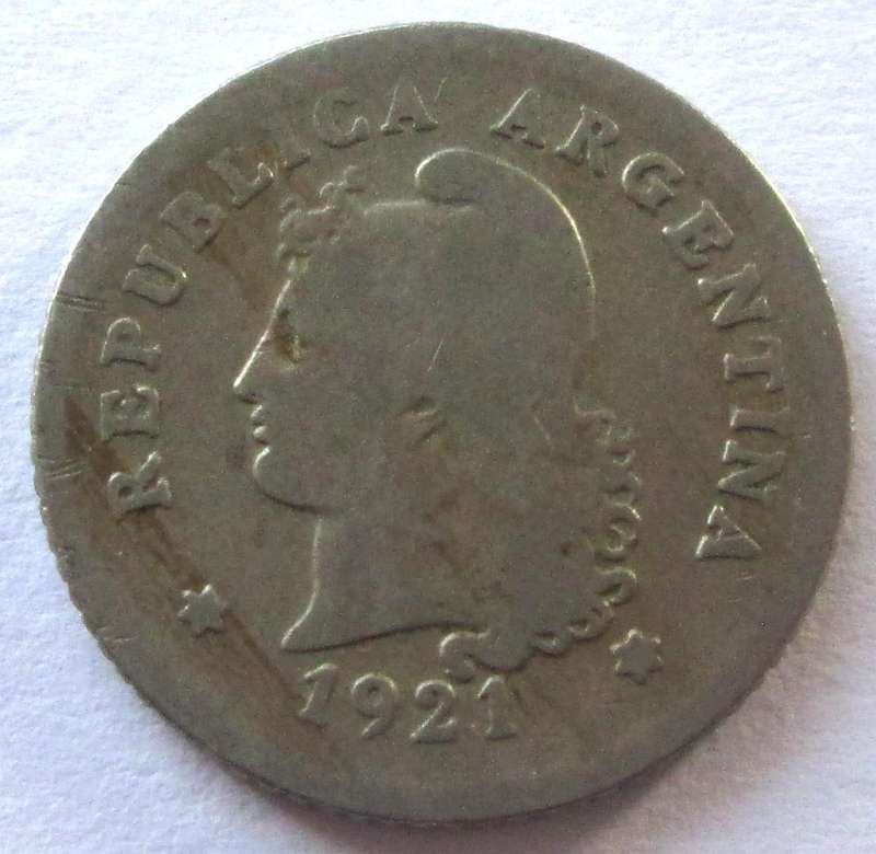 1921 Argentina 10 Centavos