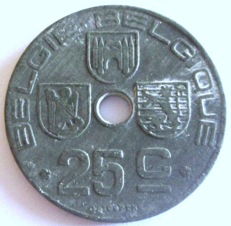 1943 Belgium 25 Centimes