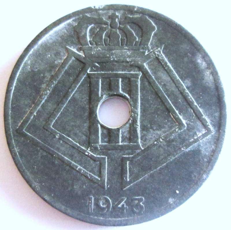 1943 Belgium 25 Centimes