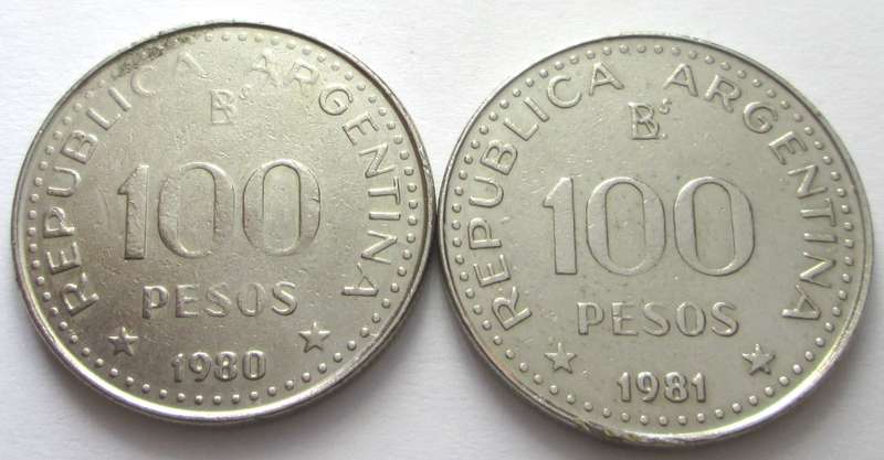 100 Pesos Argentina 1980 + 1981