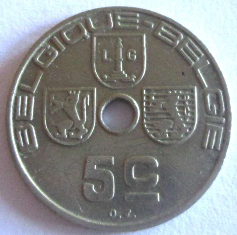 1938 Belgium 5 Centimes