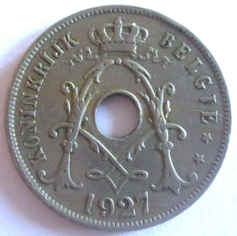 1927 Belgium 25 Centimes