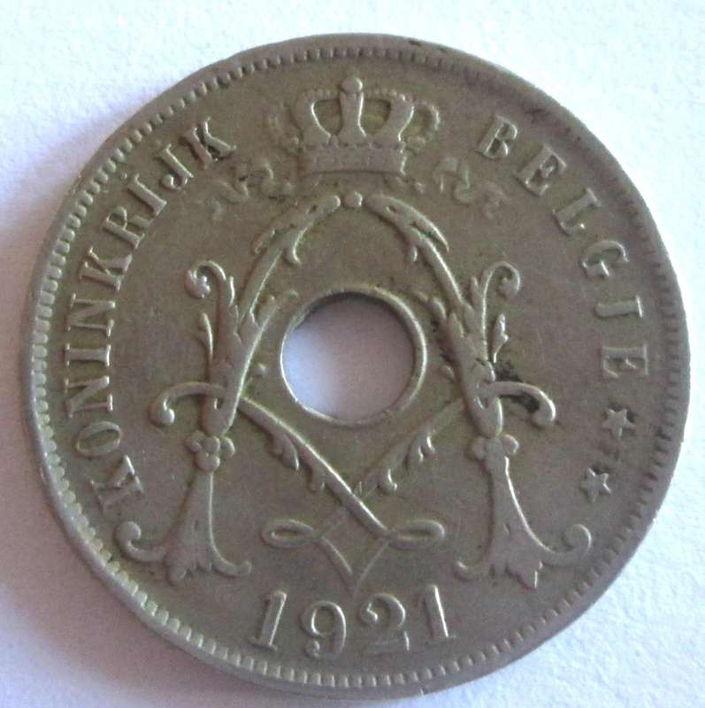 1921 Belgium 25 Centimes