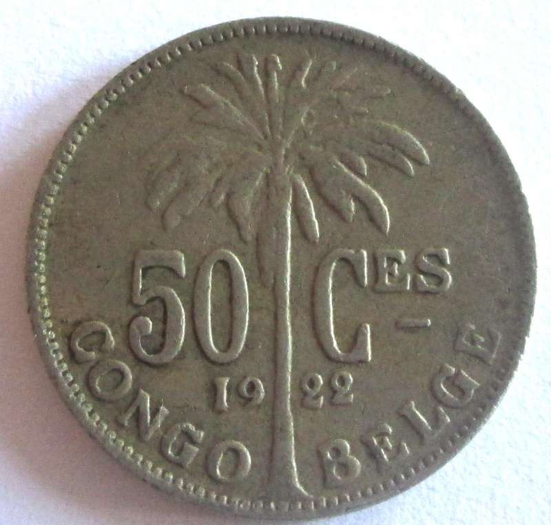 1922 Belgium Congo 50 Centimes