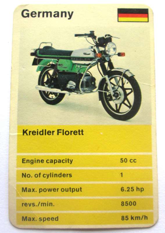 1970 Germany Kreidler Florett Motorcycle Trading Card