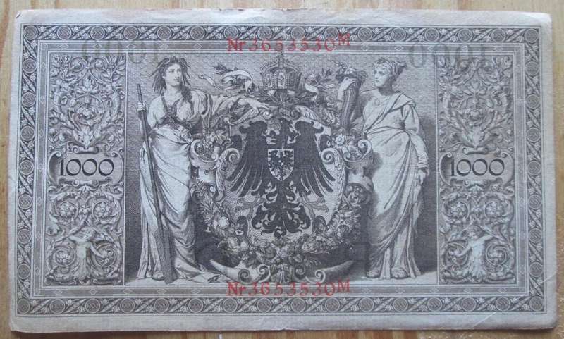 1910 Germany 1000 Mark Nr 3653530M