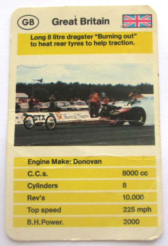 1970 Great Britain Donovan Super Dragster Trading Card